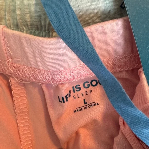 Life is Good 2 pack of Gray and Pink Women's Sleep Shorts. Large - Picture 3 of 3